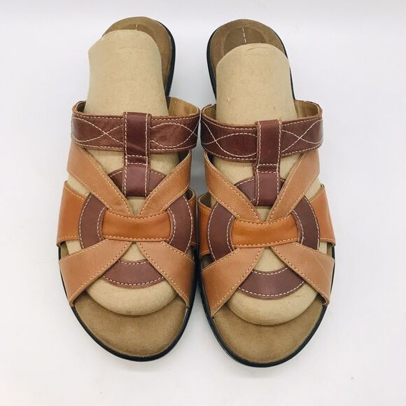 Rockport Adiprene by adidas Sandals Women's 8M Brown Leather Strappy Slide Shoes - Picture 6 of 11